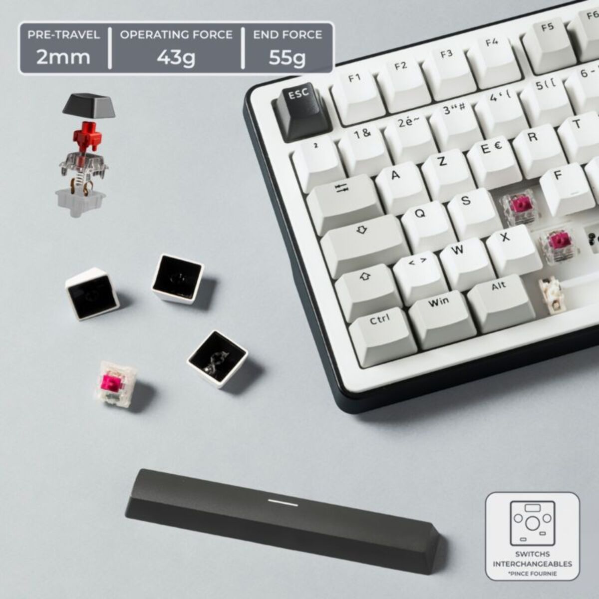 Clavier gamer sans fil THE G-LAB KEYZ ELITE 400 WG