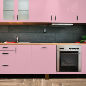 Rouleau adhésif décoratif Vinyle au Mètre - Rose poudre - Sticker Lavable Imperméable Mur Cuisine Meubles