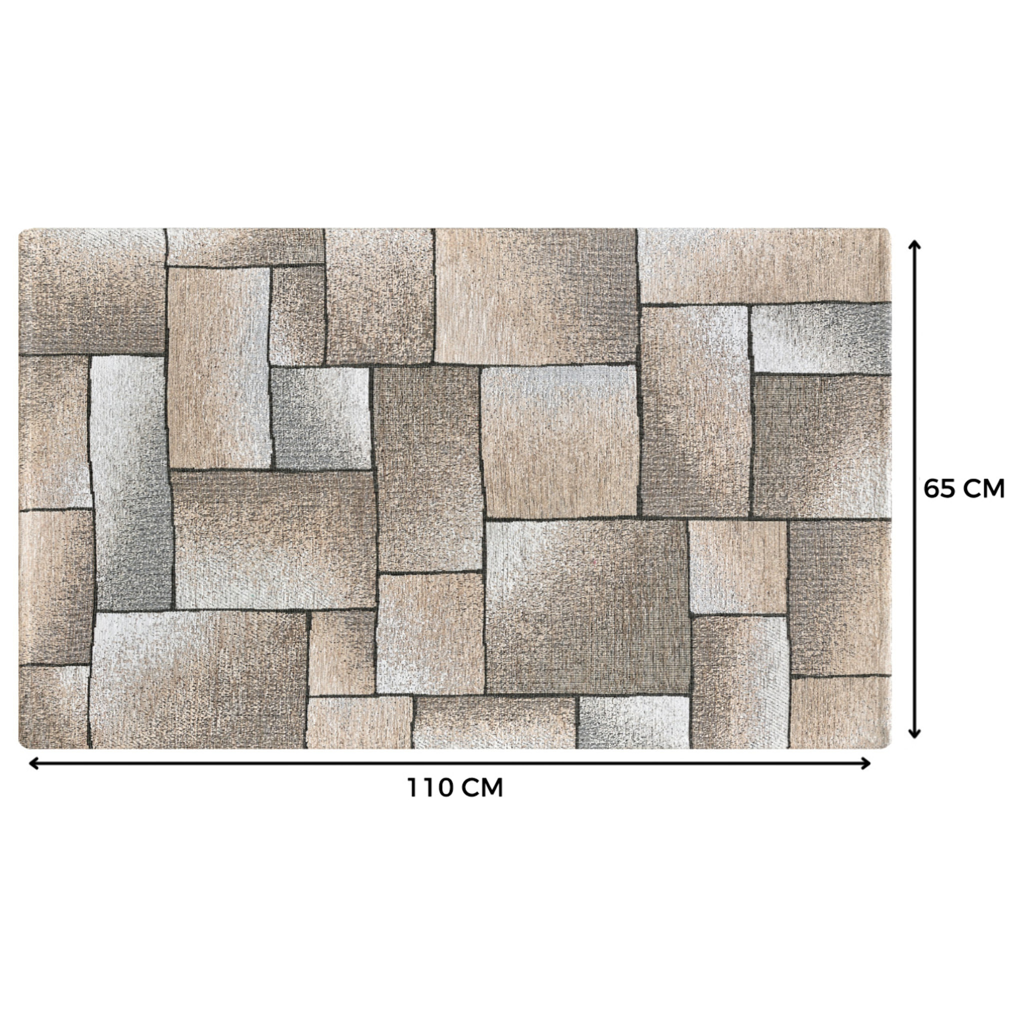 Tappeto Jacquard Ideale Salotto Camera Ingresso Made In Italy Antiscivolo, Lavabile, Morbido Disegno Tetrix Tortora By Suardi