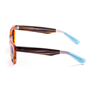 Gafas de sol LENOIR BIARRITZ - Marrón claro y patillas blanco-azul / Marrón