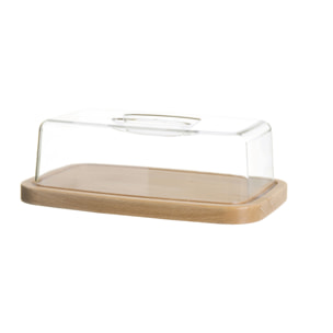 Cloche à fromage 28 × 18 × 9 cm Excelsa – Real Wood, Bois Beige