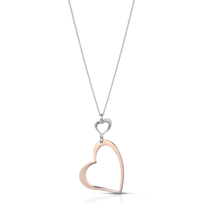 Collana Hiriwa 925 Cuore Argento Bicolore