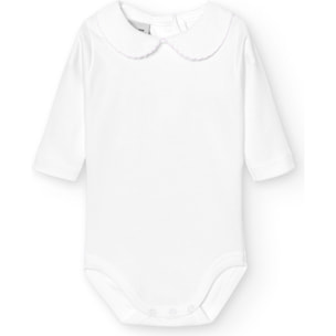 Body bebé manga larga cuello polo piqué