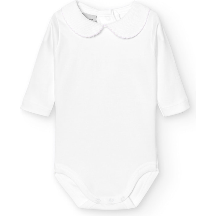 Body bebé manga larga cuello polo piqué