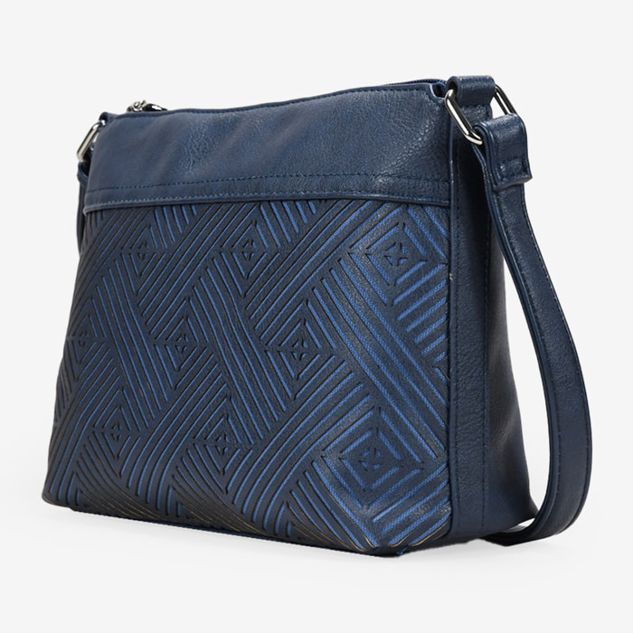 Bolso bandolera azul con cremallera