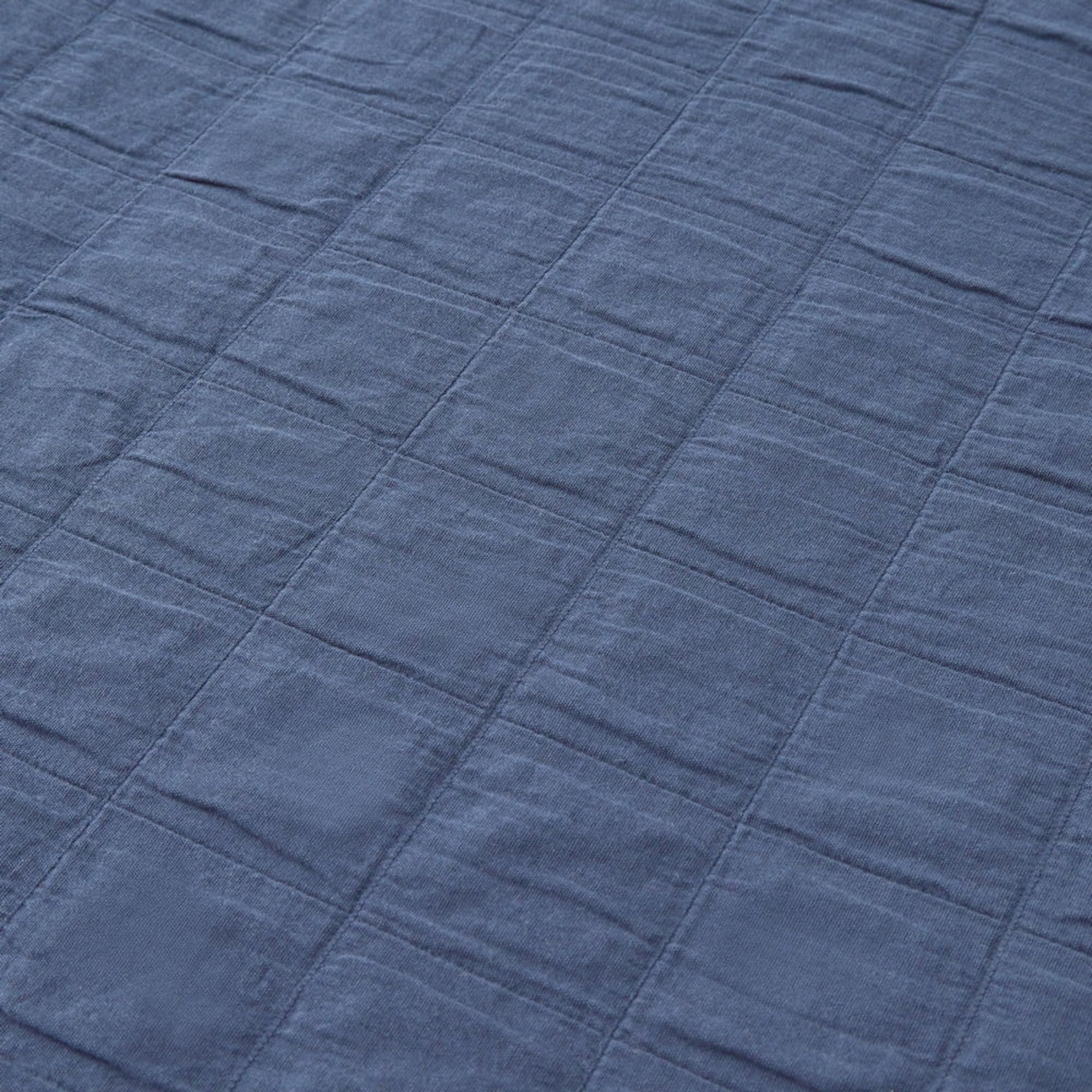 Colcha de algodón acolchada Cala color azul oscuro 100% Algodón