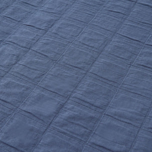 Colcha de algodón acolchada Cala color azul oscuro 100% Algodón