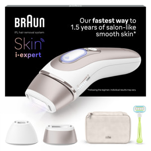 Braun IPL Skin i·expert (Épilateur A Lumière Pulsée) - Avec Pochette, Rasoir Venus et 2 Têtes
