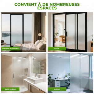 Rouleau vitrostatique pour vitre au mètre - Film Anti Regard Electrostatique Occultant Vitre Anti UV