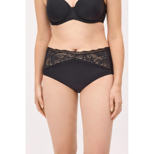 Slip vita alta donna Nero