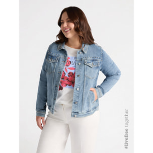 Fiorella Rubino - Chaqueta vaquera con bordado - Light - blue