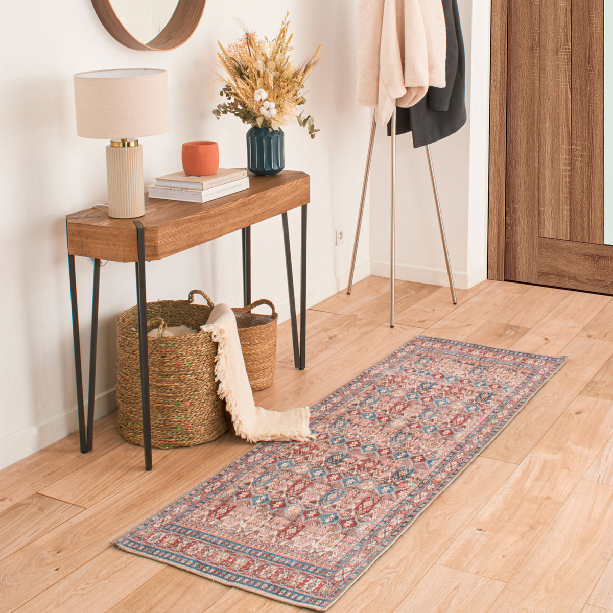Carry - tapis vintage à motif persan lavable en machine à 30°c, multicolore