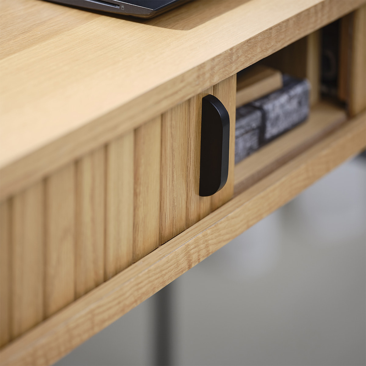Bureau Bois Naturel Alba, L.120 x P.60 x H.75 cm, Style Minimaliste