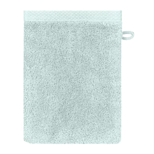 Gant de toilette pur coton 550 g/m² uni bleu Elea glacier