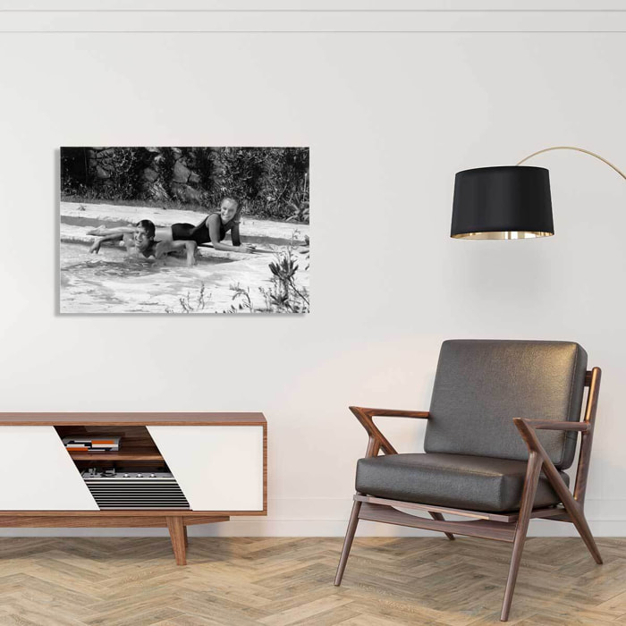 Tableau romy schneider et alain delon en 1968  Tableau alu Dibond