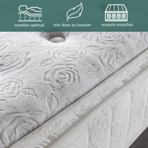 Matelas Eclat | ressorts ensachés, latex et mémoire de forme | 27 cm