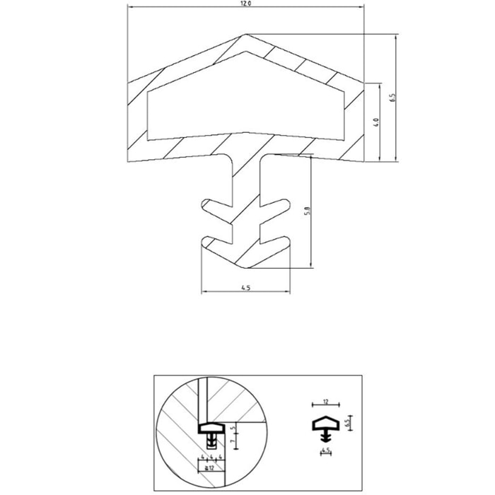 Joint de porte intérieure sur dormant en PVC - Rainure 4 mm - Rouleaux 150 m - Transparent - KISO - S 0680 TRANSP