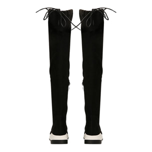 Zapatillas deportivas overknee negras con suela blanca