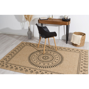 Nature - tapis effet jute noir