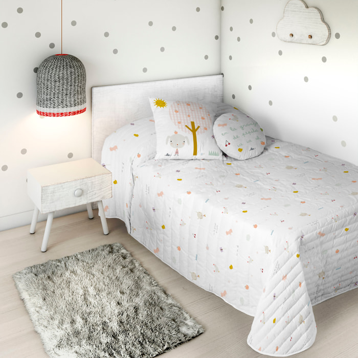 Haciendo el Indio - Colcha Bouti Estampada - Reversible - Infantil - 100% Algodón - 70 gr/m² - Granja