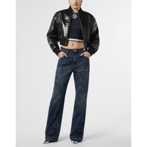 PHILIPP PLEIN Straight Cut Jeans Butterfly Tattoo