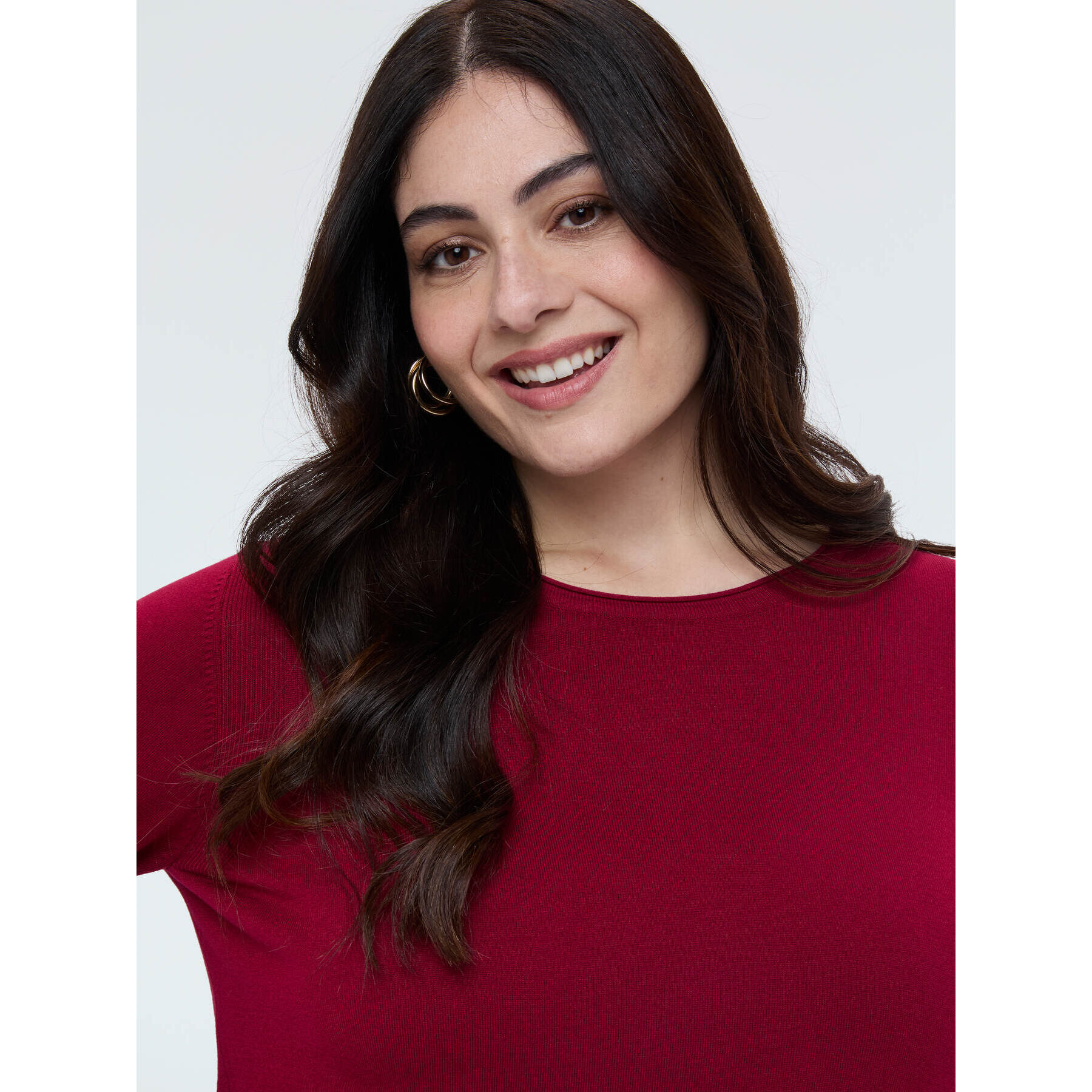 Fiorella Rubino - Camiseta de cuello redondo en mezcla de viscosa - Rojo