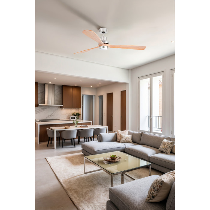 LANTAU XL LED Ventilateur de plafond nickel mat/pin TUYA