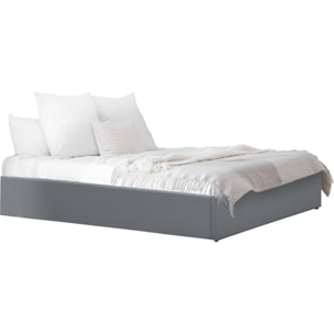 Lit simple en PVC avec coffre "Ava" - 90 x 190 cm - Gris
