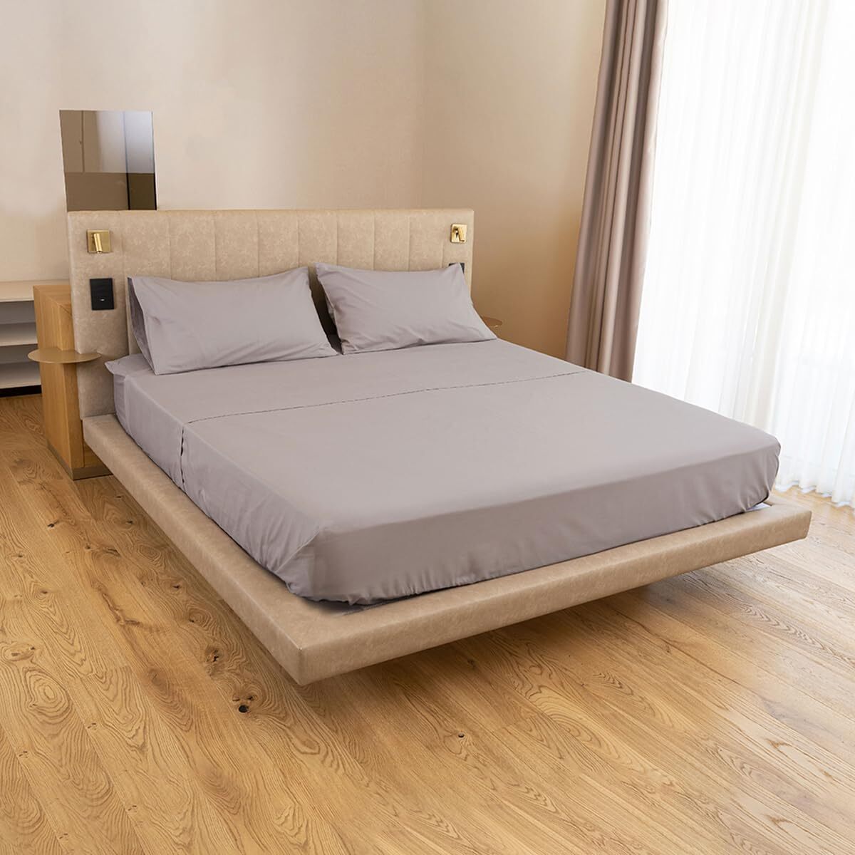 Intrecci Home Lenzuola, Lenzuolo Sopra in Raso di Puro cotone Satin, Made in Italy, Morbidezza Suprema, Elegante e Confortevole, Tinta Unita