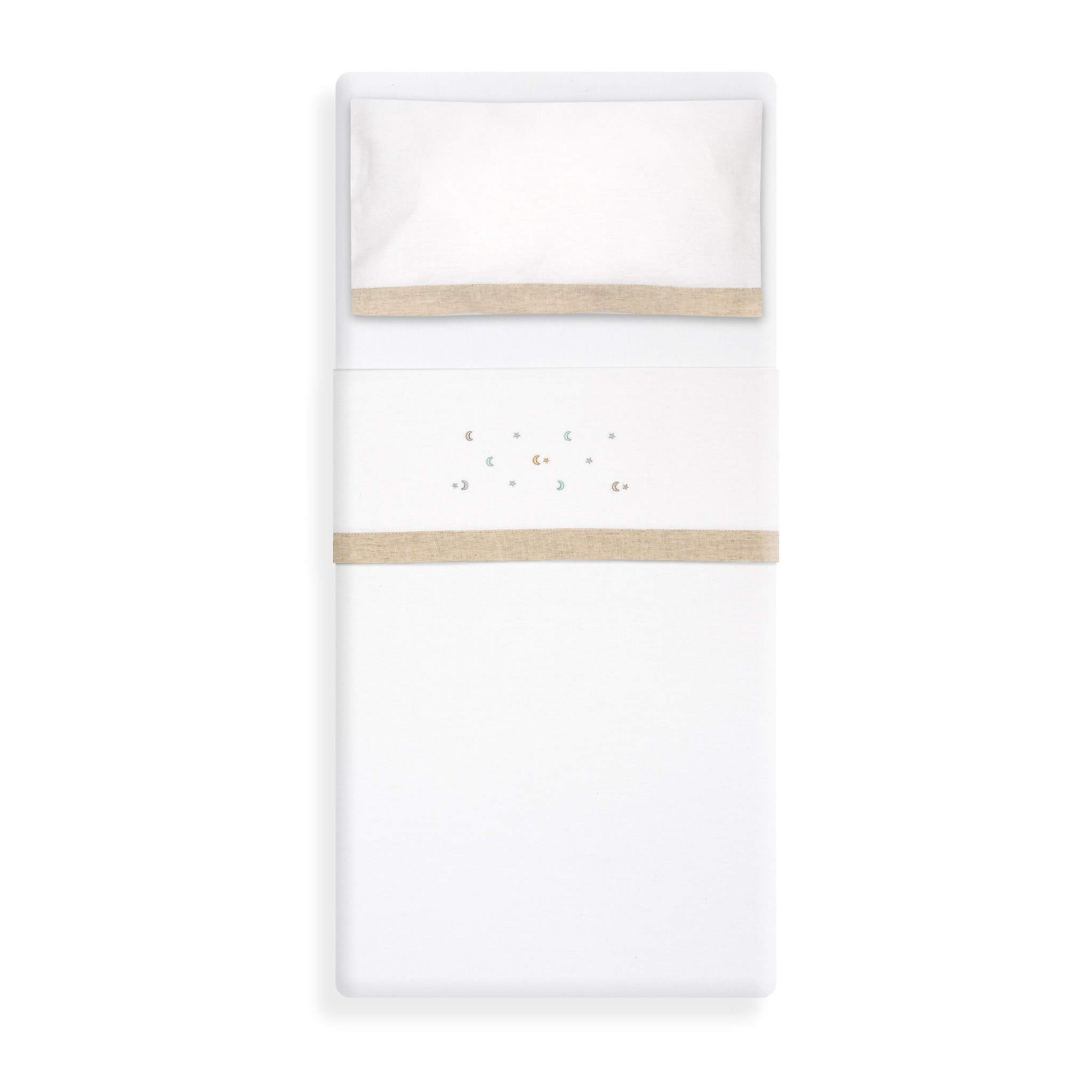 Triptico Coche Franela Estrella Luna Multicolor Bco/Beig