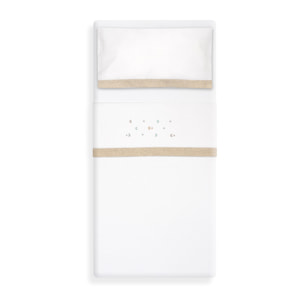 Triptico Coche Franela Estrella Luna Multicolor Bco/Beig