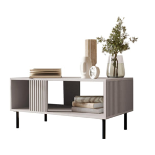 Timote - table basse - avec niche de rangement - écru - 1 niche - 92 cm - Écru