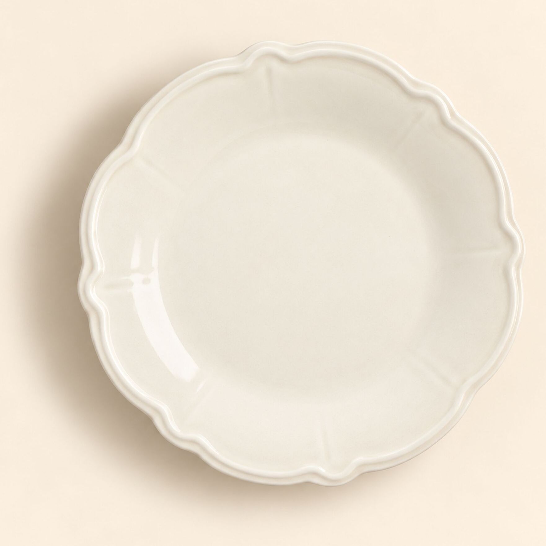 Lot de 6 assiettes plates en grès blanc 26cm CHARLOTTE