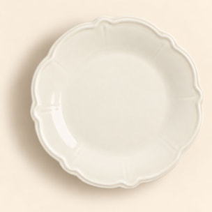 Lot de 6 assiettes plates en grès blanc 26cm CHARLOTTE