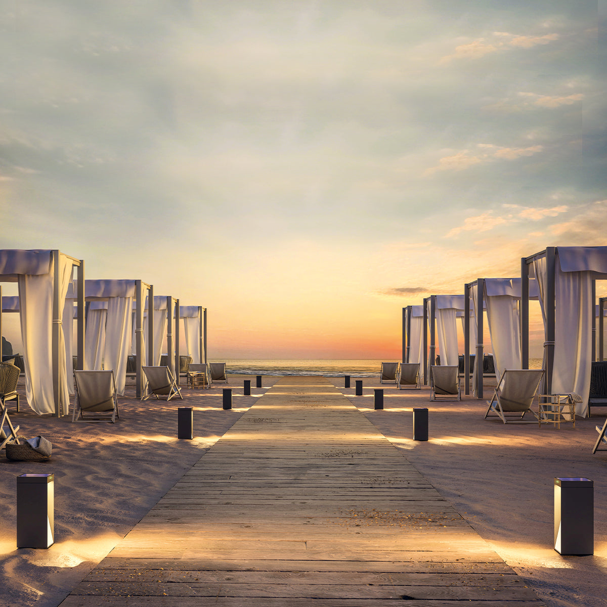 Borne solaire aluminium MILIO FULL H35CM