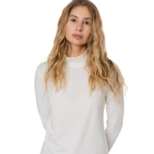 Camiseta de cuello alto de manga larga para mujer,placa Leone 1947 Never Without