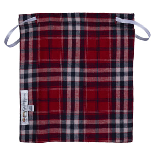 PIGIAMA BABY BABY in flanella invernale quadro rosso blu e bianco