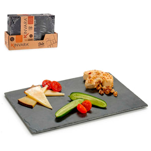 Set di 6 tavole rettangolari per aperitivi. 30 x 20 cm.