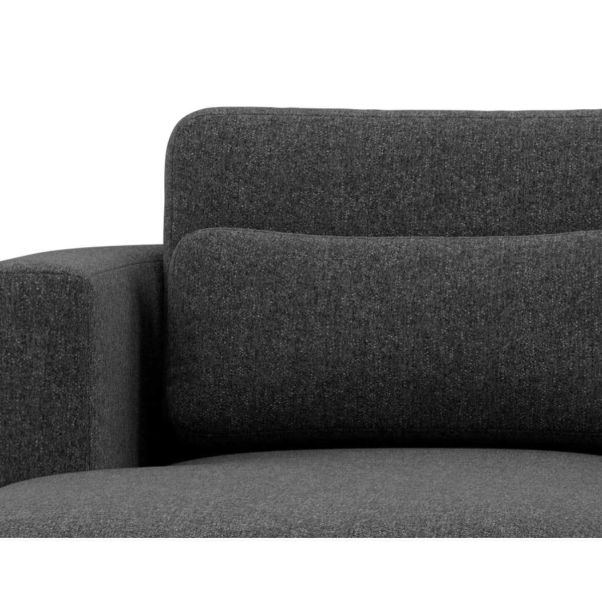 Mahina - canapé d'angle gauche 4 places convertible avec coffre en tissu texturé - Gris Anthracite