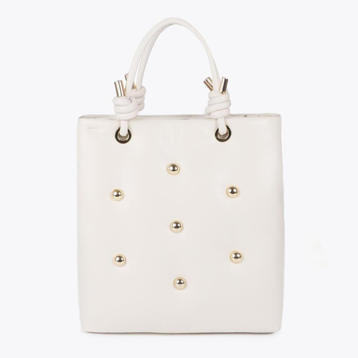 Borsa XL Imbottita Effetto Pelle con Borchie