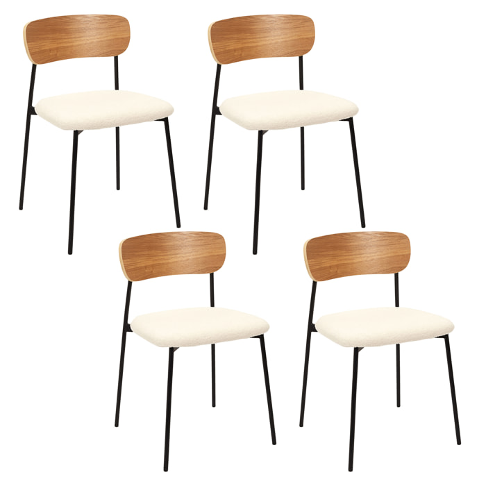 Chaise Bouclette Loki - Lot De 4