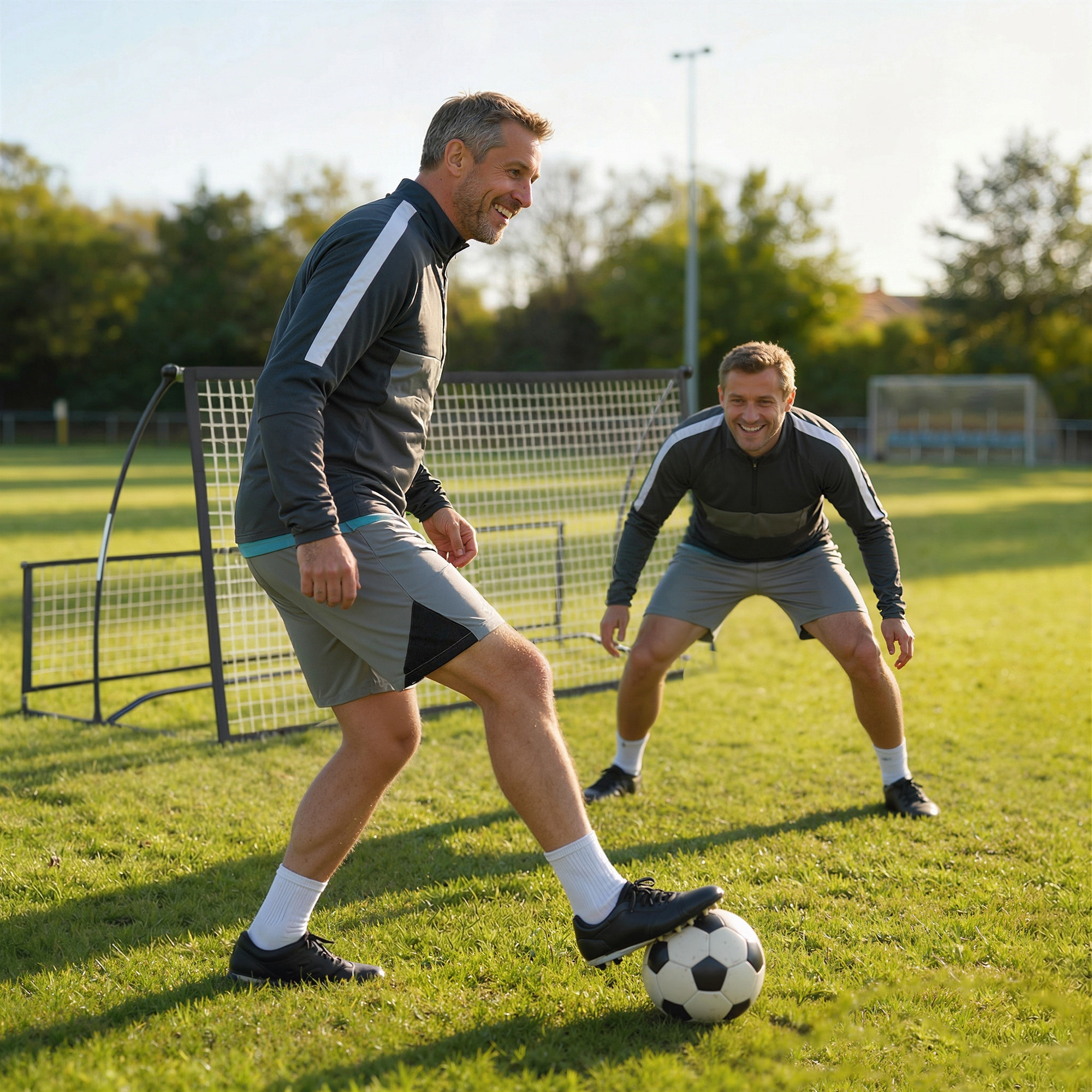 Filet de rebond football double face avec sac métal noir