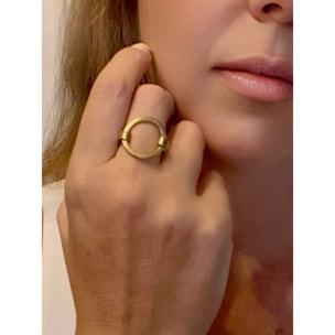 Anillo Unión en latón chapado dorado