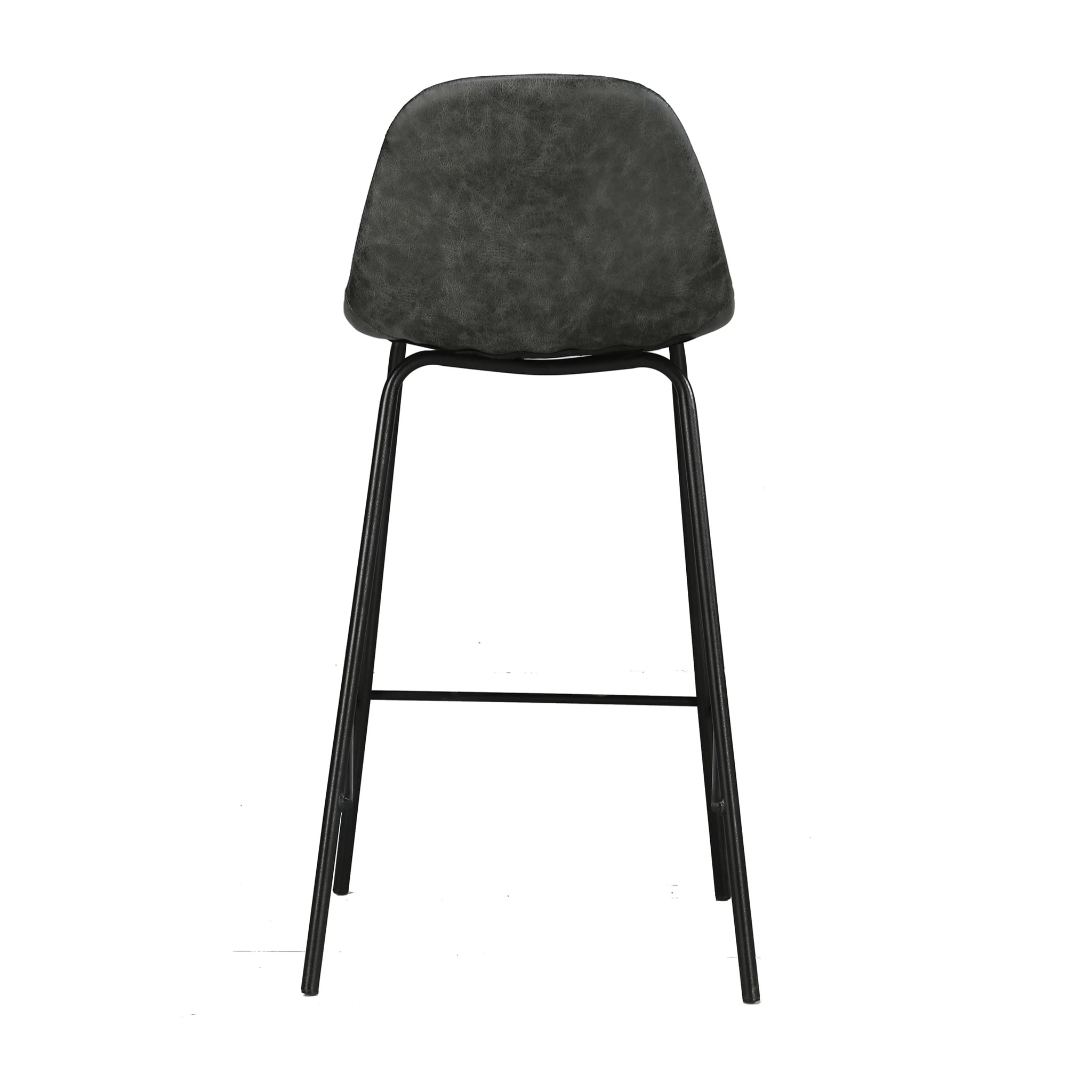 Lot de 2 chaises pour îlot central 65 cm en cuir synthétique gris - Henrik