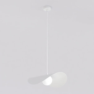 Lampada a sospensione Ritual in acciaio bianco opaco