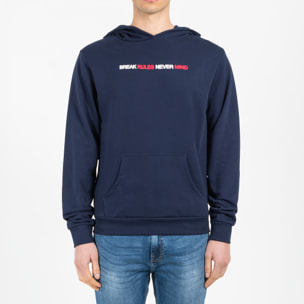 Maglia french terry in cotone organico con cappuccio narrow fit