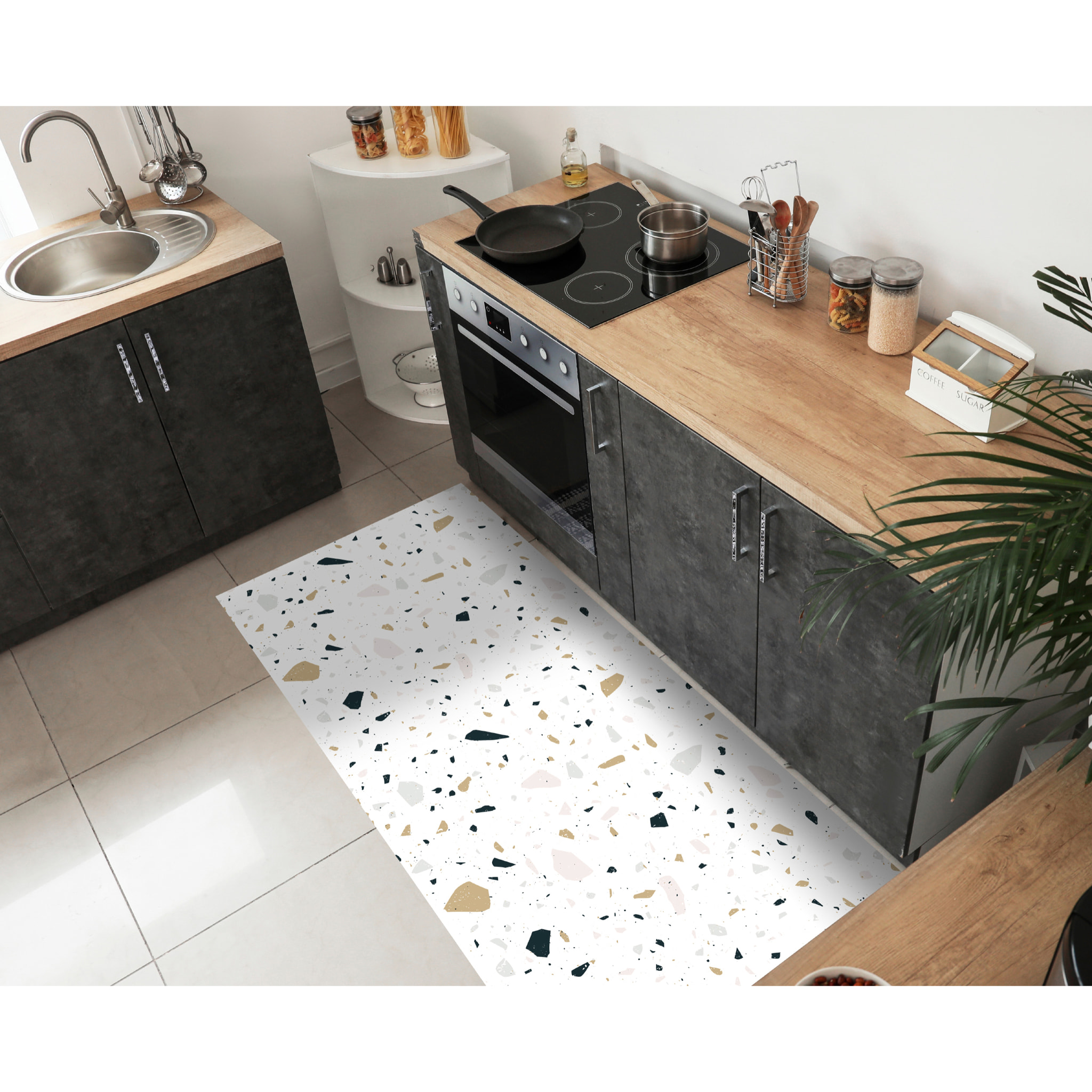 Alfombra de vinilo CERAMIKO, Terrazzo Aquiles 160x230 cm