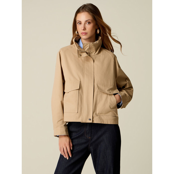 Oltre - Chaqueta de lona mezcla de algodón - Beige