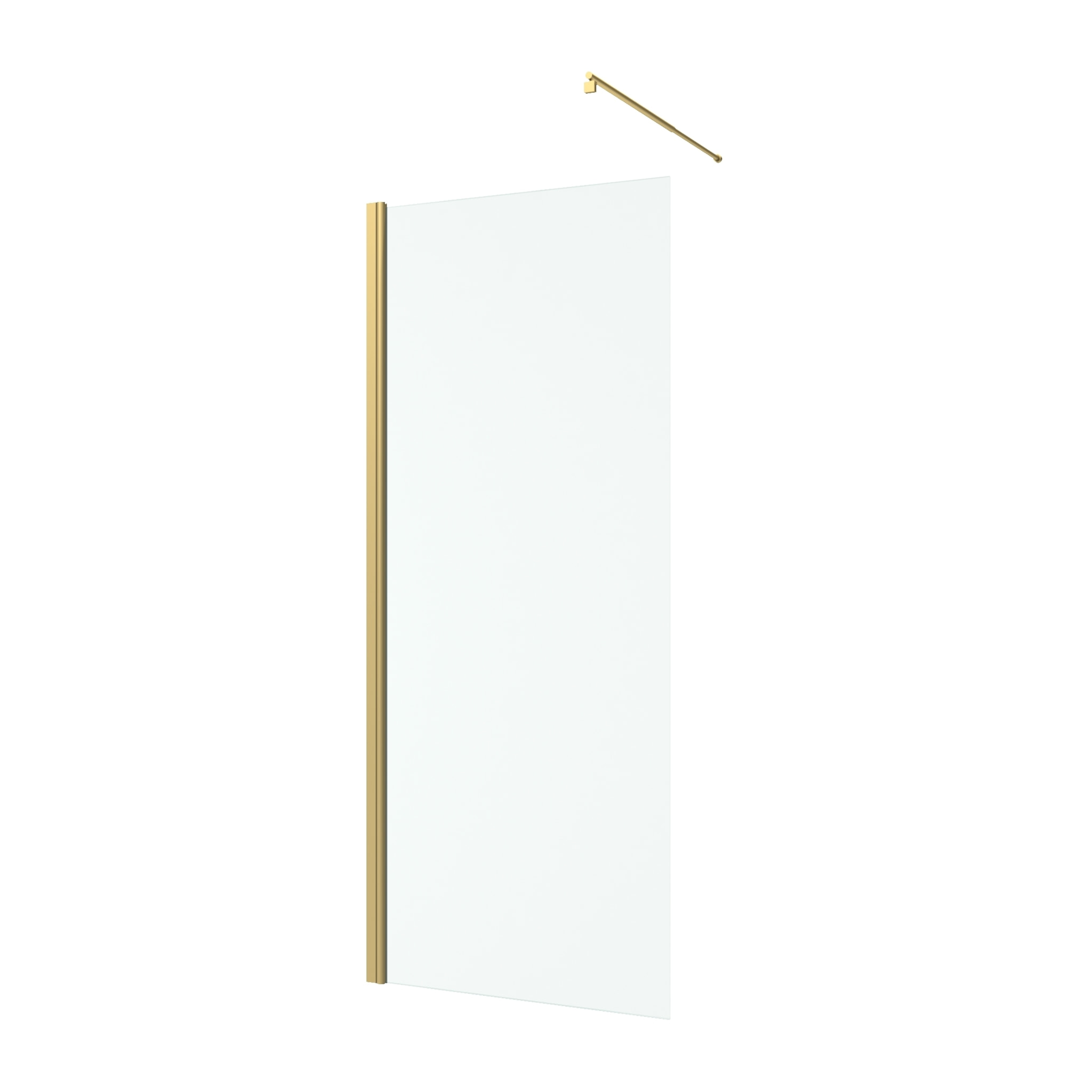 Paroi de Douche 80x200cm Verre Transparent - Barre de Fixation Extensible et Profil Or Brossé