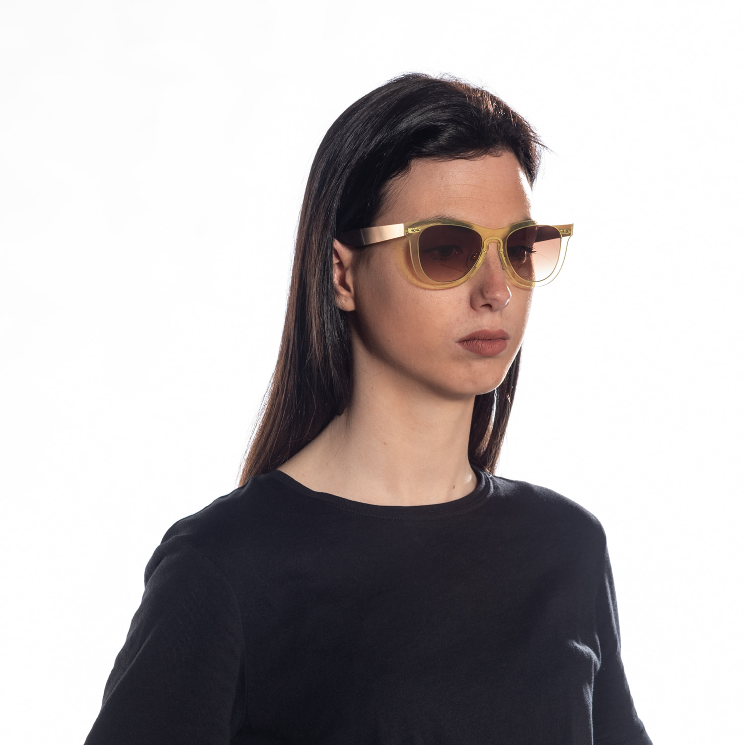 Gafas de sol OCEAN FLORENCIA - Trans / Marrón degradado con montura amarilla transparente y patillas doradas